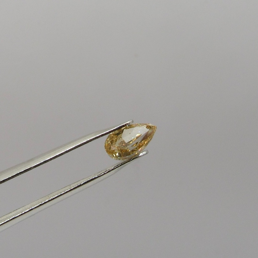0.50ct Fancy Vivid Yellow Pear Lab-Grown Diamond (IGI Certified)